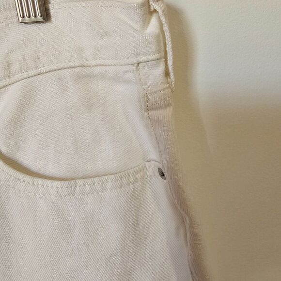 NWT LEVI'S CREAM/WHITE DENIM MAXI SLIT FRONT SKIRT SIZE 30 - Picture 9 of 16